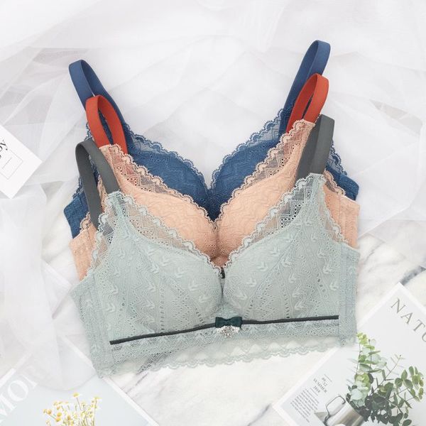 

bras 85b big breasts gather latex without steel ring ladies underwear adjustment type close-up cream red bra, Red;black