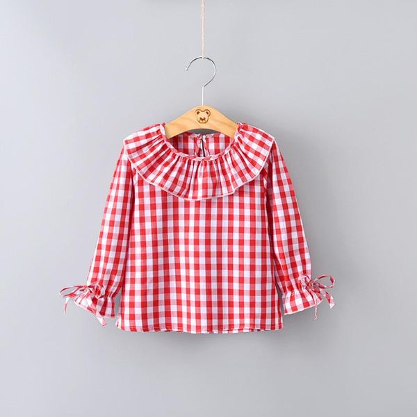 

shirts baby girls high-quality cotton casual plaid long sleeve for girl kids clothing 2 3 4 5 6 years child shirt, White;black