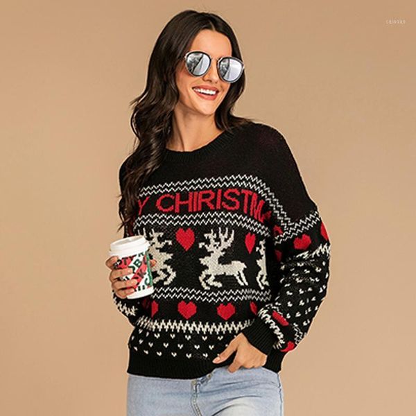 

vintage autumn spring knitted pullovers for women 2021 printing loose female sweaters o neck long sleeve casual laides jumpers women's, White;black