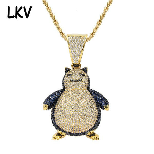 

hip hop popular jewelry magic baby cabbie pendant 18k gold plated full zircon cartoon necklace, Silver