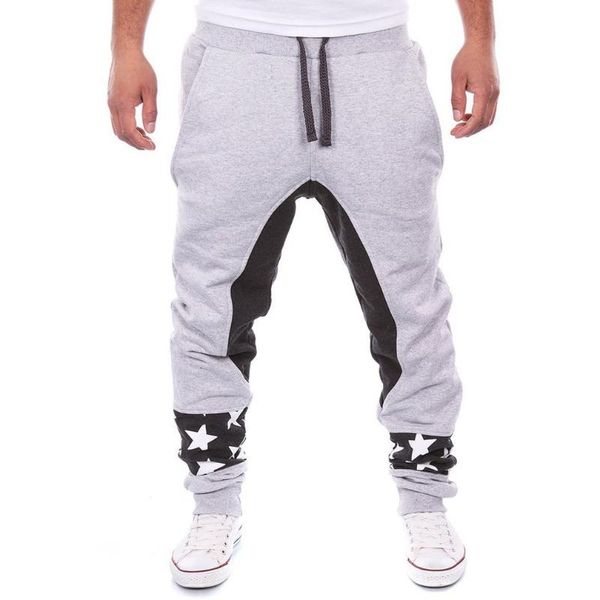 

men's pants jogger men letter pattern full length harem male elastic waist sweatpants trousers hip hop workout pantclearance, Black