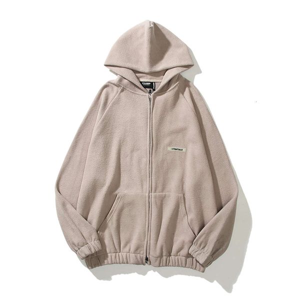 

brand designer fashion ess-entials hoodie mannen vrouwen hoge kwaliteit zevende seizoen brieven rits hooded losse trui kasjmier truien, Black