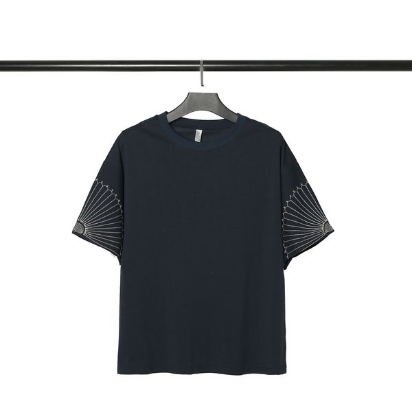 

brand chao brand hirata hehong tianzhu cotton embroidery pattern short sleeve t-shirt, White;black