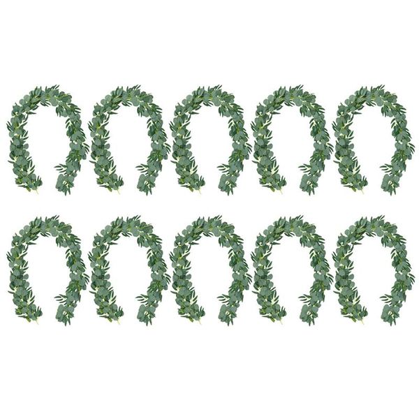 

decorative flowers & wreaths 15-pack 6.5 feet artificial eucalyptus with willow garland fake vine plant leaves faux silver dollar greenery