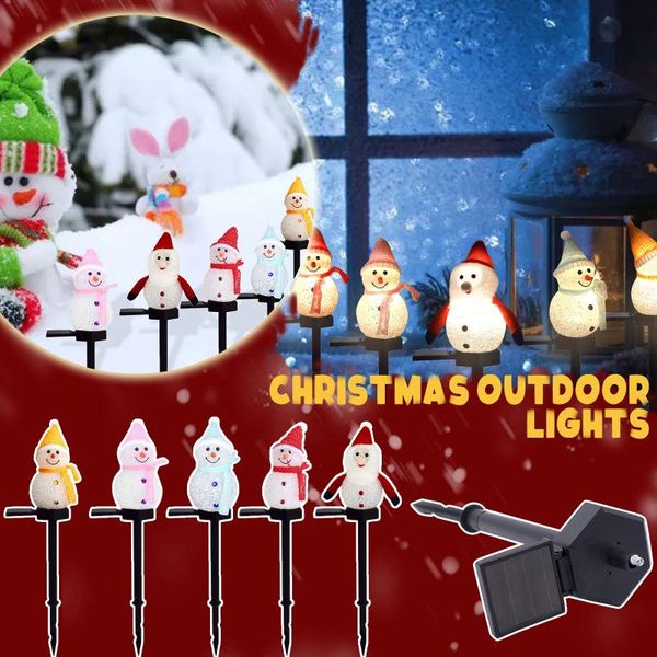 

solar lamps garden light snowman led waterproof christmas ground plug lawn lamp for patio pathway yard