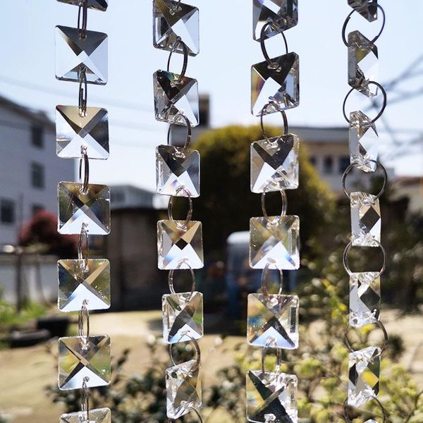 

50cm square beads chain glass garland strand crystal suncatcher prisms chandelier parts feng shui home wedding hanging decor garden decorati