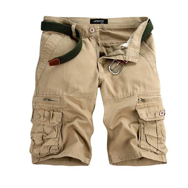 

men's shorts 2021 summer men cargo fashion beach military casual short pants multi-pocket loose bermuda overalls male, White;black