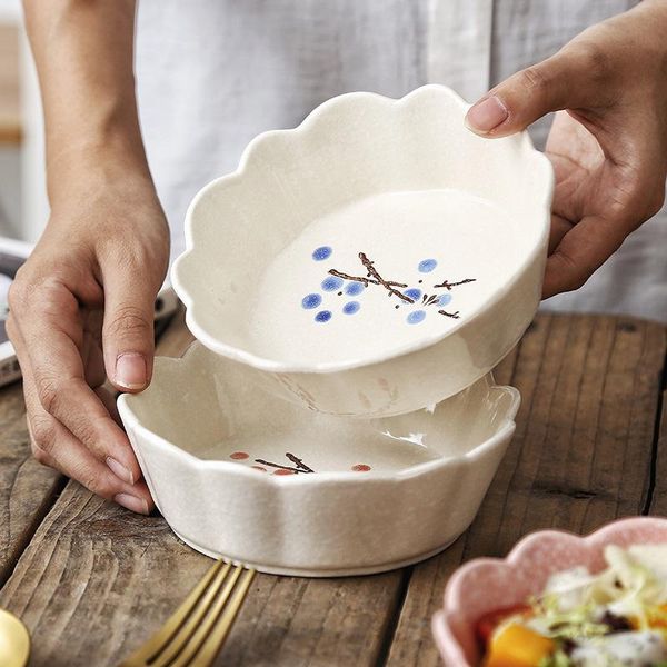 

bowls 450ml japanese handpaiting plum ceramic bowl underglazed floral porcelain salad cake dessert ceramics tableware