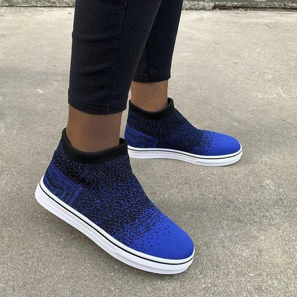 

boots women sock ankle booties woman slip-on fashion casual shoes comfortable thick sole botas mujer designer drop, Black