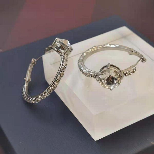 

accessories jewelry large ring earrings diamond simple fashionable personalized female silver needle