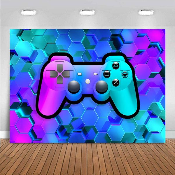 

party decoration backdrop po pocall pozone game handle gamers boys girls luxury fashionable background decorations
