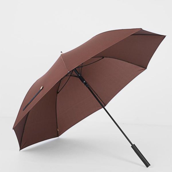 

umbrellas long handle business umbrella semi automatic waterproof big size luxyry brown for men guarda chuva rain gear