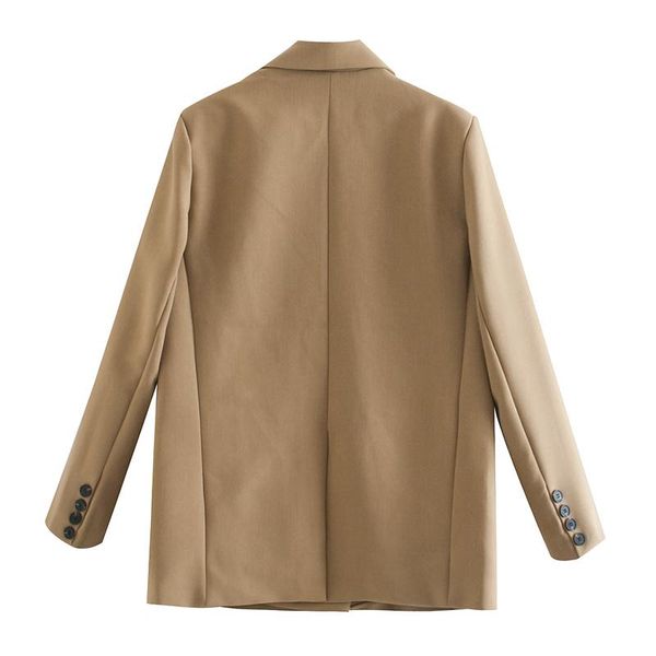 

women's suits & blazers ies 2021 womens long blazer double breasted suit jacket loose oversize coat solid color formal, White;black