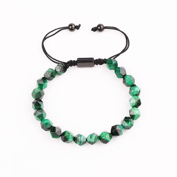 

tennis natural stone men bracelet faceted tiger eye beads custom friendship for jewewlry gift, Golden;silver