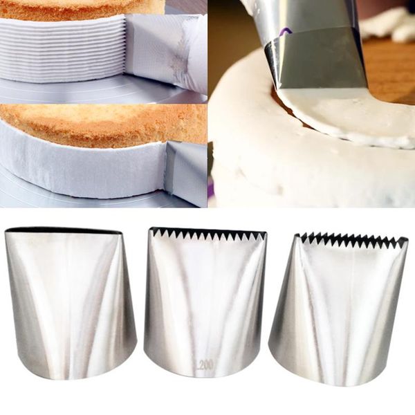 

baking & pastry tools 1pc stainless steel nozzle icing piping nozzles extra large cream cake decorating tip fondant accessories