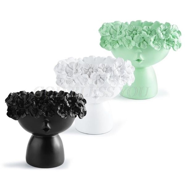 

vases resin goddess head planter beauty face figurine ornament container decorative plants artificial flower vase home garden patio
