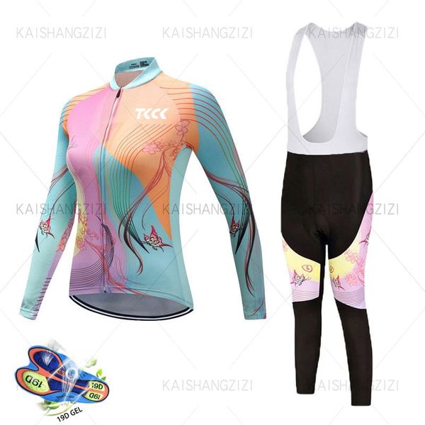 

spring autumn breathable cycling clothing women long sleeve jersey suit outdoor riding bike mtb bib pants set racing sets, Black;blue