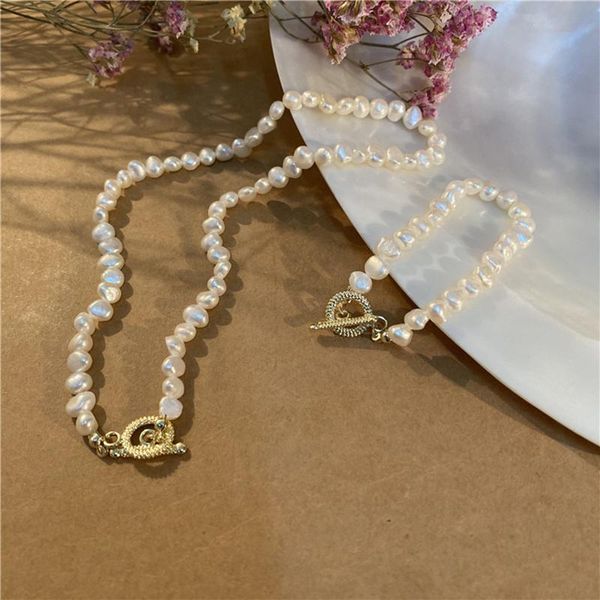 

chokers french vintage pearl band pendant clavicle chain and bracelet, Golden;silver