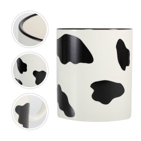 

mugs 1pc large capacity cup ceramic safe water chic drinking black white
