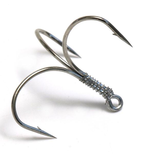 

5pcs barbed treble hook tiedhree fishhook anchor carp fish 5h high carbon steel super hard feeder fishing accessories 3 hooks