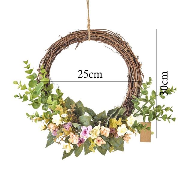 

decorative flowers & wreaths ins rattan circle simulation garland wall hanging decor wedding fake flower wreath floral arrangement home door