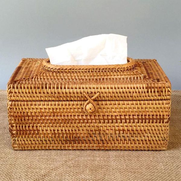 

tissue boxes & napkins paper rack rattan box elegant home decoration handmade deskcontainer napkin storage case
