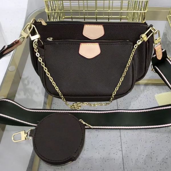 

luxury designer wallets camera shoulder bags three piece set purs classic handbags printed letters flowers women leather messenger bag satch, Red;black