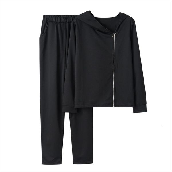 

sports suits tracksuit two piece womens pants set sportwear solid color hooded sweatshirt and pant sport suit, White