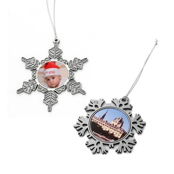 

keychains sublimation blank pendant heat transfer christmas snowflakes hanging ornaments, Silver