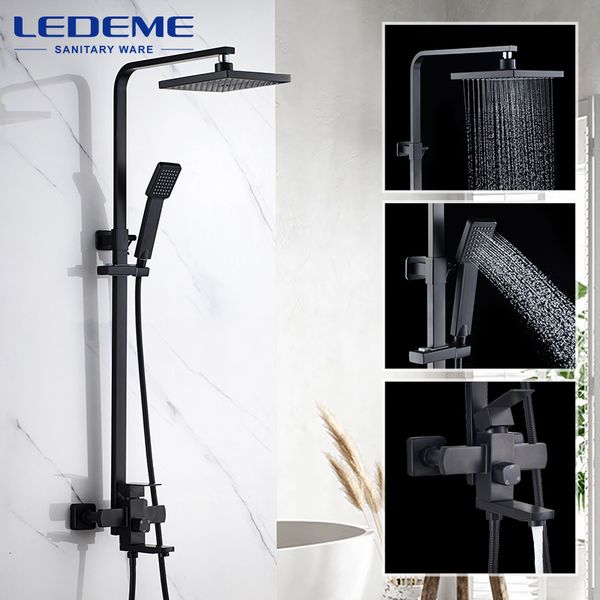 

bathroom shower sets faucet set black rainfall sprayer mixer wall mount cold water tap mixers with hand l72433b 5jpu