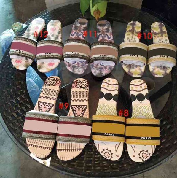 

ladies fashion slippers embroidered beach sandals summer outdoor shoes luxury, Black