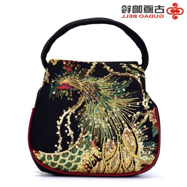 

ethnic style bag embroidered peacock mini lady's hand