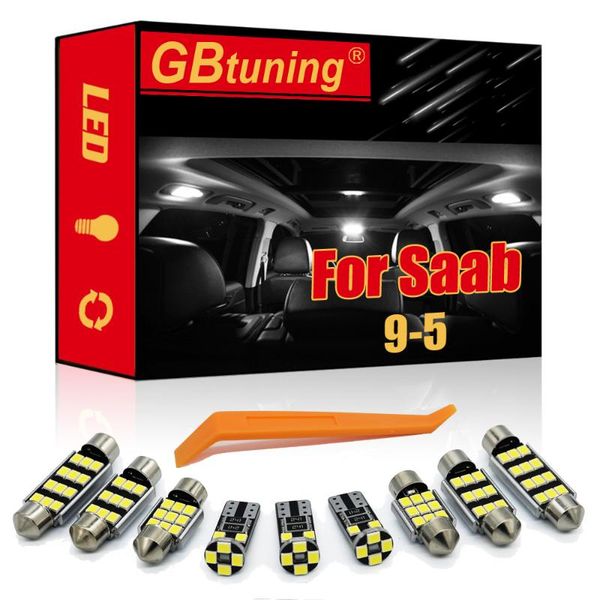 

emergency lights led interior light bulb kit for saab 9-5 2001-2012 car reading map dome trunk vehicle lamp canbus error 100%