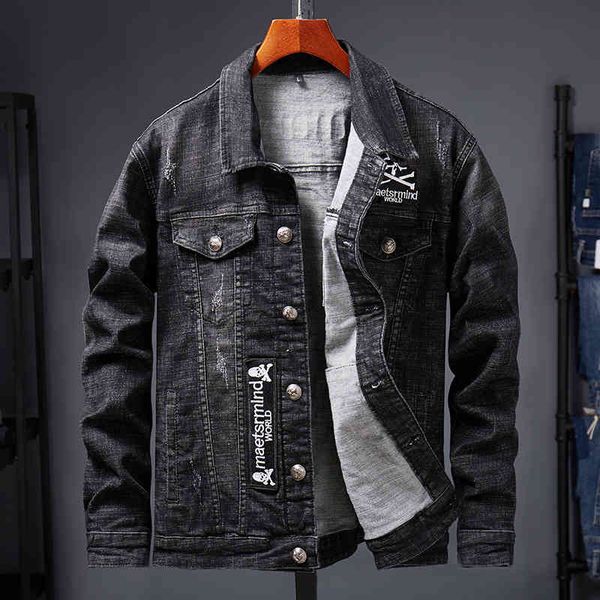

designerdesigner2019 denim men hole retro motorcyle basic coat streetwear hip hop bomber jacket cowboy men's jean chaqueta hombrebalenc, Black;brown