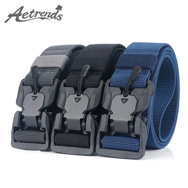 

belts [aetrends] men's tactical adjustable military style webbing nylon web belt with quick-release magnetic buckle d-0180, Black;brown
