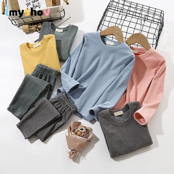 

men's tracksuits kids thermal underwear for children winter thicken warm long johns girls boys pajama sets toddler bay boy girl nightwe, Gray