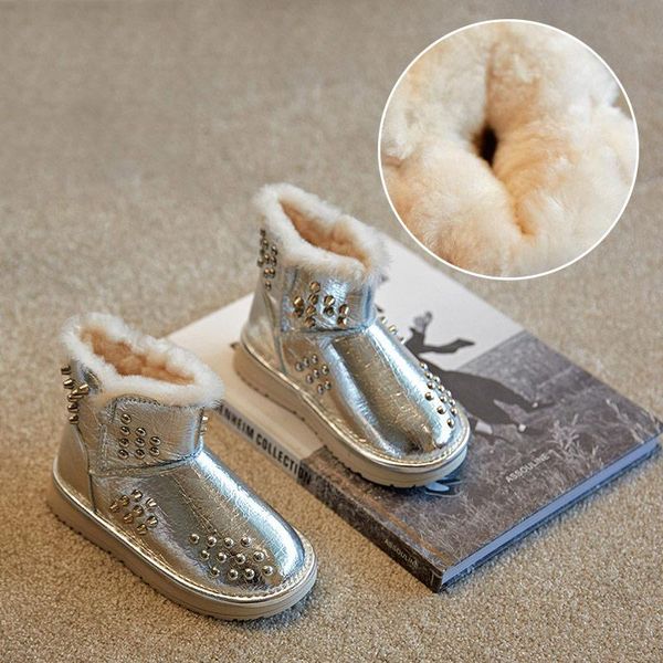 

boots children' shoes snow 2021 winter girls thick plush big cotton boys warm waterproof ski, Black;grey