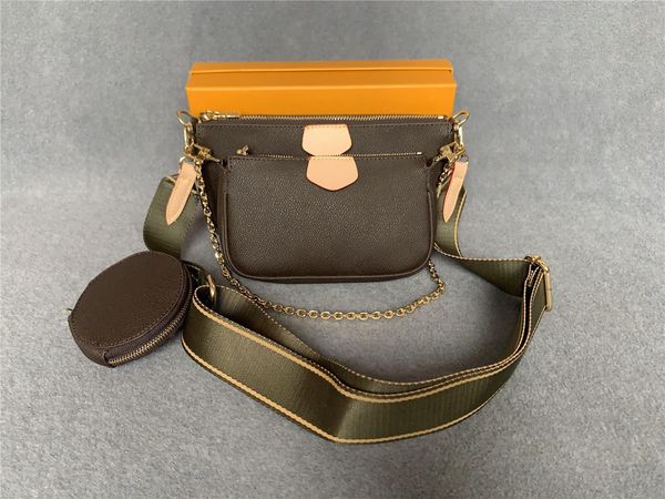 

luxurys designers shoulder handbag bags crossbody women fashion leather multi pochette wallets #22, Red;black