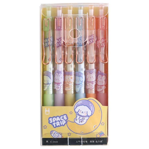 

gel pens cute animal ins style 0.5mm korean cartoon school stationery office suppliers pen kids gifts 6pcs/box