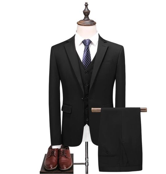 

men's suits & blazers 2021 new arrival wedding casual male blazer suit business party good quality men (jacket+vest+pants), White;black