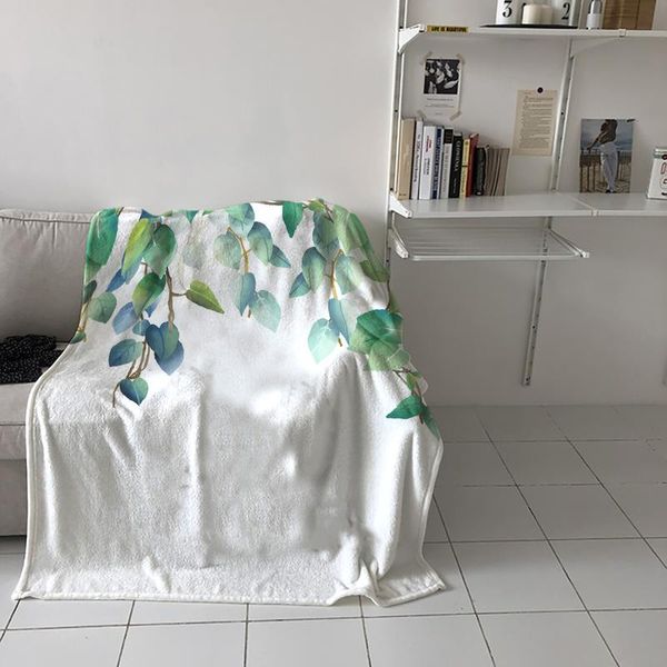 

blankets plant hanging green leaves home blanket bedroom living room sofa lounge el travel portable soft