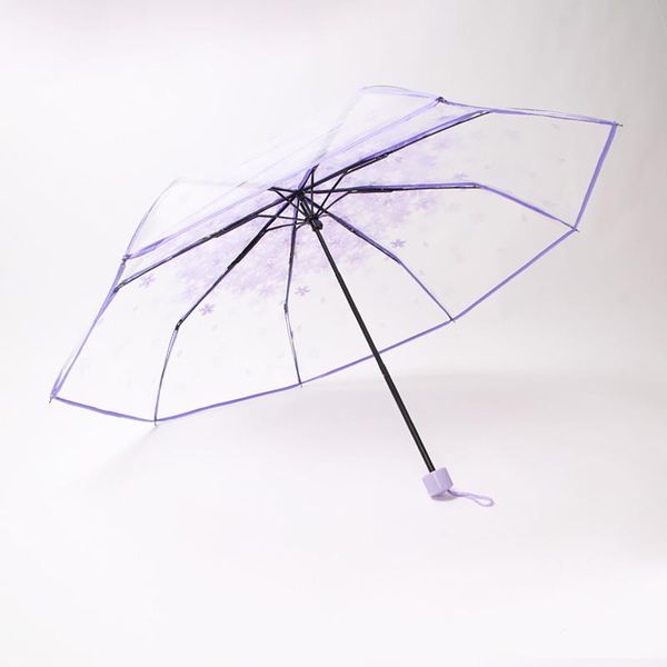 

umbrellas transparent umbrella plastic pocket cherry blossom with lanyard lightweight portable for home outdoor