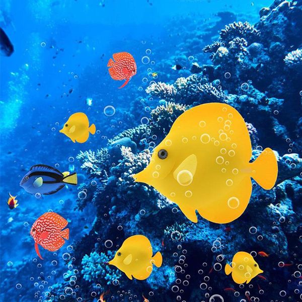 

simulation fish ornament aquarium decoration artificial fake luminous tropical decor silicone floating vivid landscape decorations
