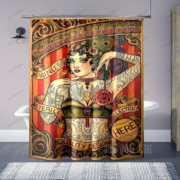 

shower curtains chapel tattoo curtain