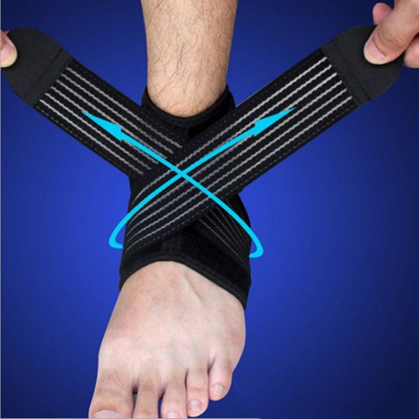 Supporto per caviglia 1 pezzo Compressione manica regolabile traspirante Benda elastica Protezione tutore Pallacanestro Calcio Sport Guardia di sicurezza