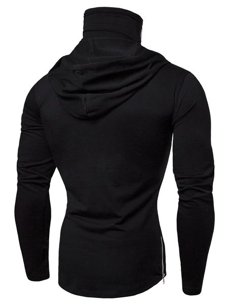 

men's hoodies & sweatshirts long sleeve cosplay men autumn thin sweatshirt male sporting slim fit streetwear solid pullover s, Black