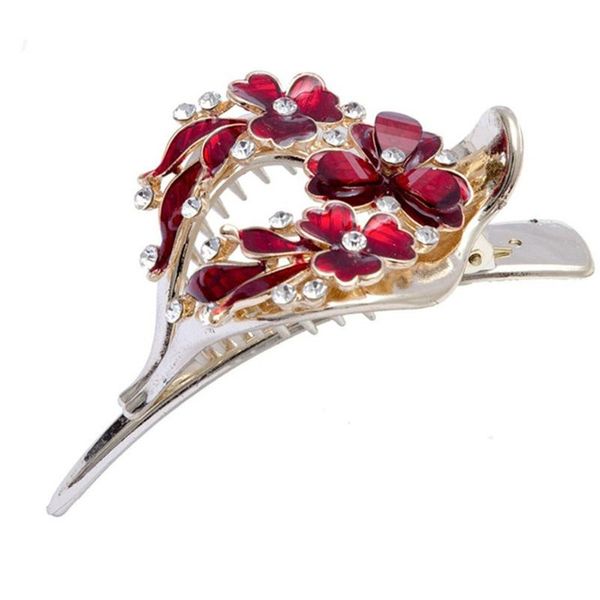 

hair clips & barrettes pengbin beautiful bridal wedding flower clip rhinestone barrette women girls resin decoration accessories jewelry, Golden;silver