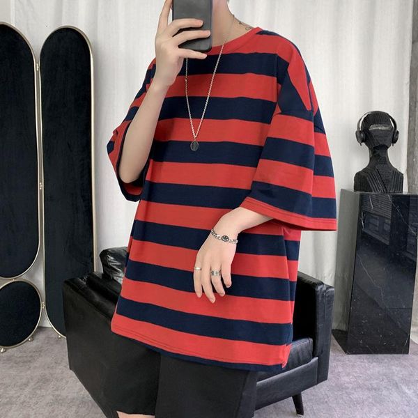 

t-shirt summer arrivals stripe short sleeve sweethearts outfit sport streetwear tidal current college men's t-shirts, White;black