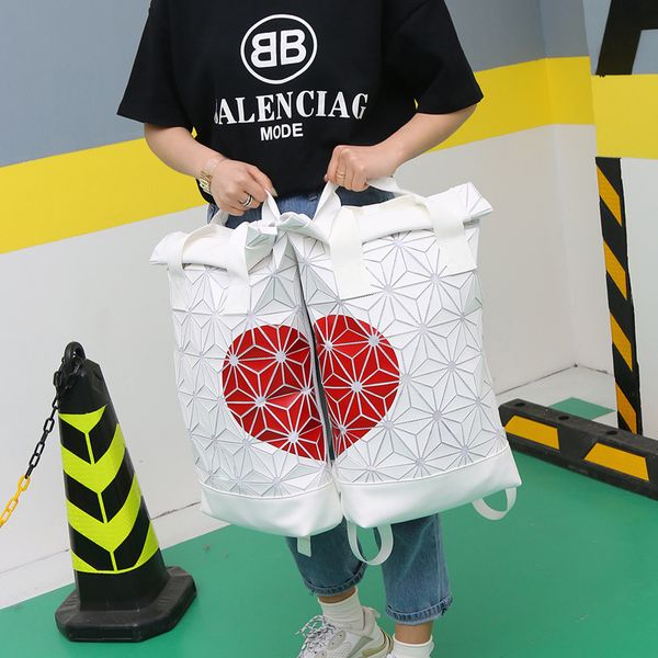 

a fashion trend 3d roll white ash pearl backpack bags with red heart adjustable padded shoulder straps main zip compartment