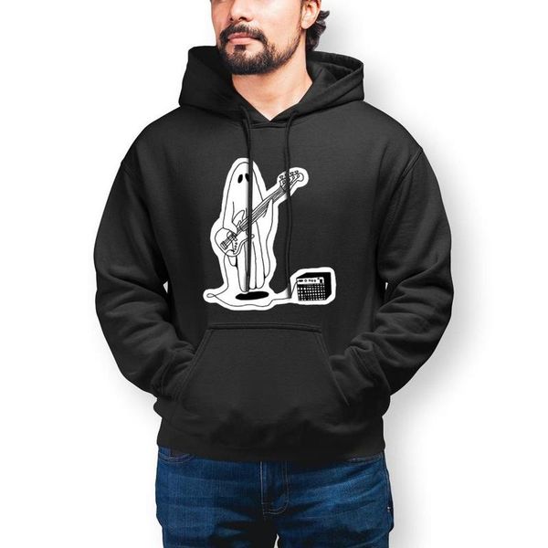 

men's hoodies & sweatshirts bass guitar spooky hoodie music creepy outdoor warm stylish big cotton pullover men, Black